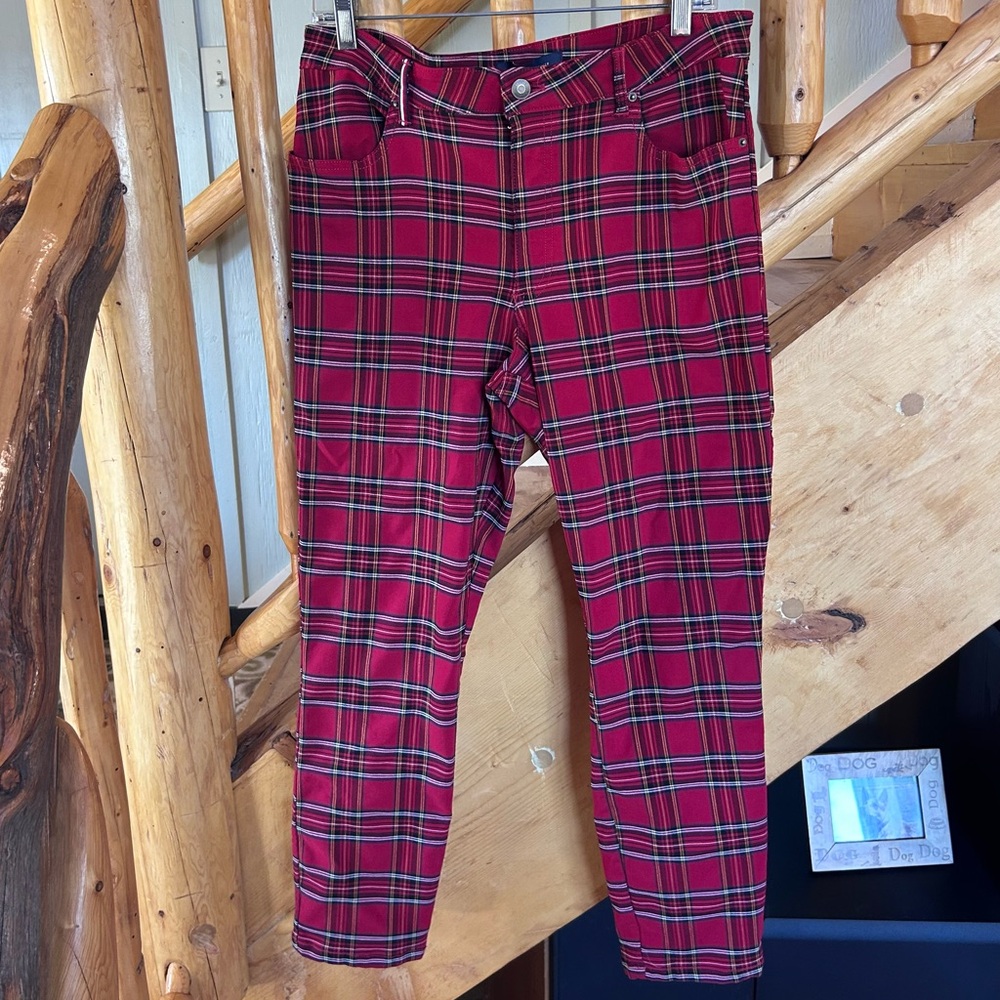 Tommy Hilfiger Red Plaid Ankle Pants